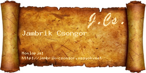 Jambrik Csongor névjegykártya